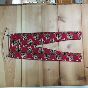 Lularoe leggings, Size "Tween", Red with Roaring Tiger Pattern